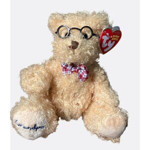 Ty Beanie Babies Dear Grandpa Bear Plush Glasses Bow Tie 2006 Original Tag